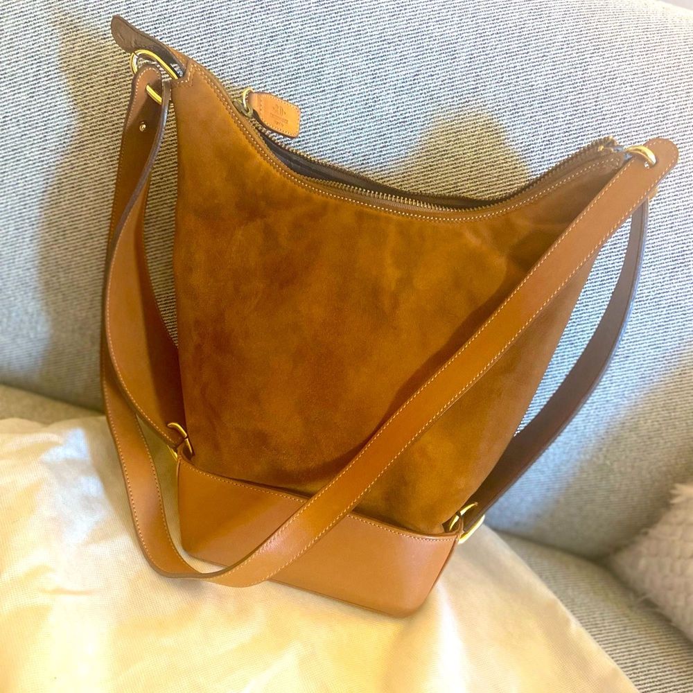 Leather Suede combo bucket bag. Like new.